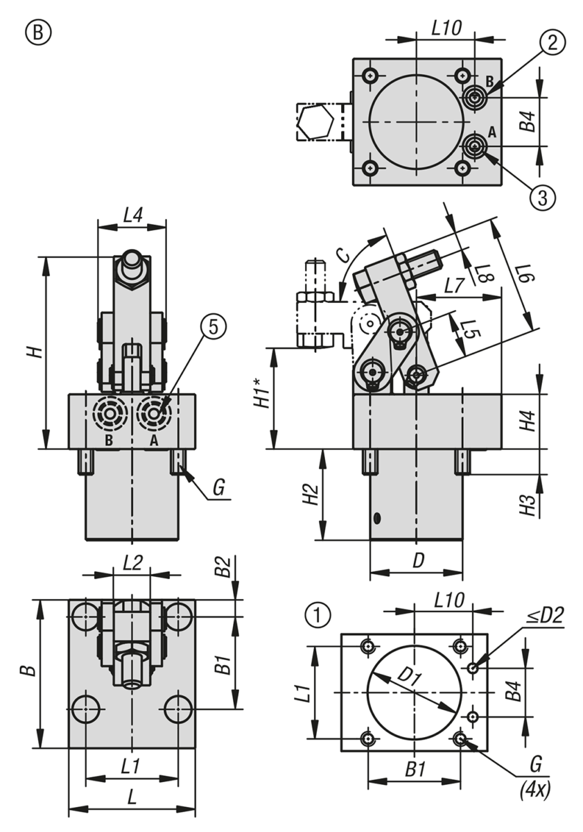 Hendelspanner hydraulisch dubbelwerkend