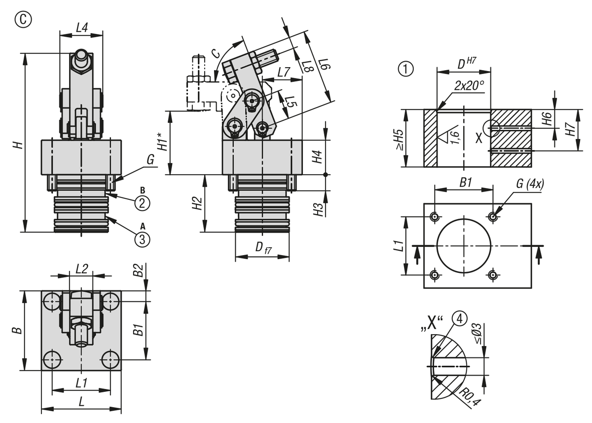 Hendelspanner hydraulisch dubbelwerkend