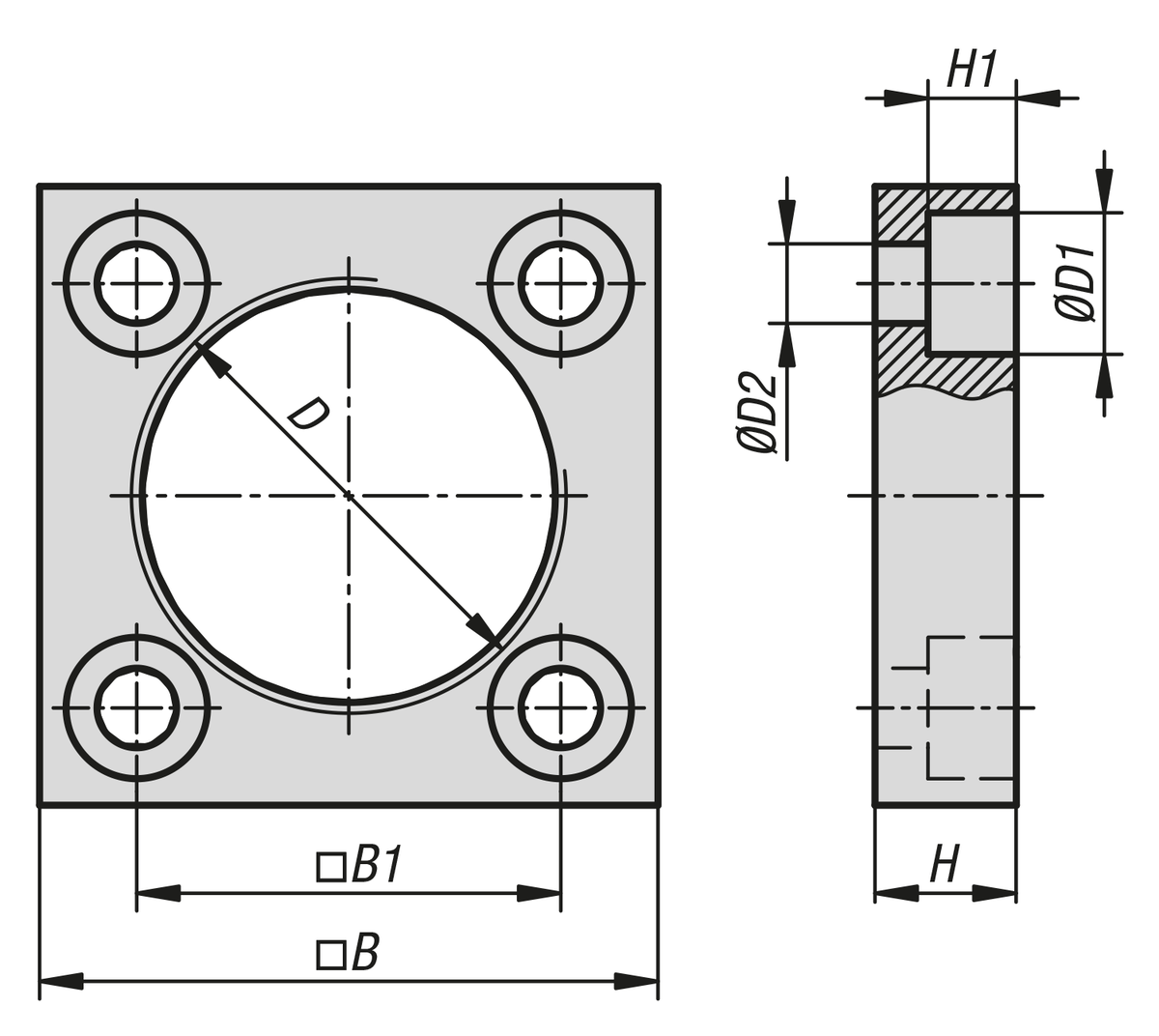 Schroefdraadflens aluminium