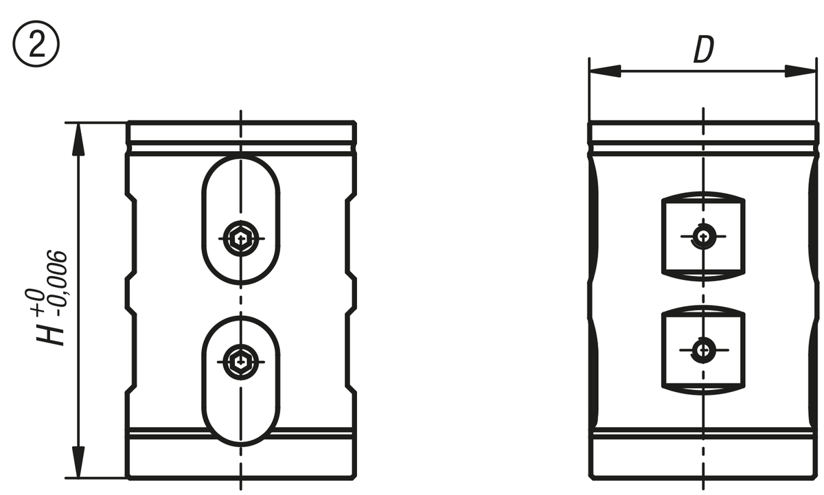 UNILOCK 5-as-basismodule met dubbele spanning systeemgrootte 80 mm, zonder voet